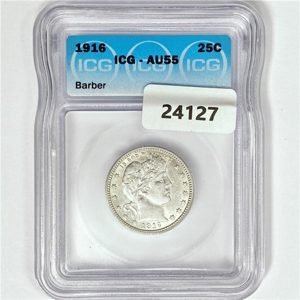 1916 Barber Quarter ICG AU55