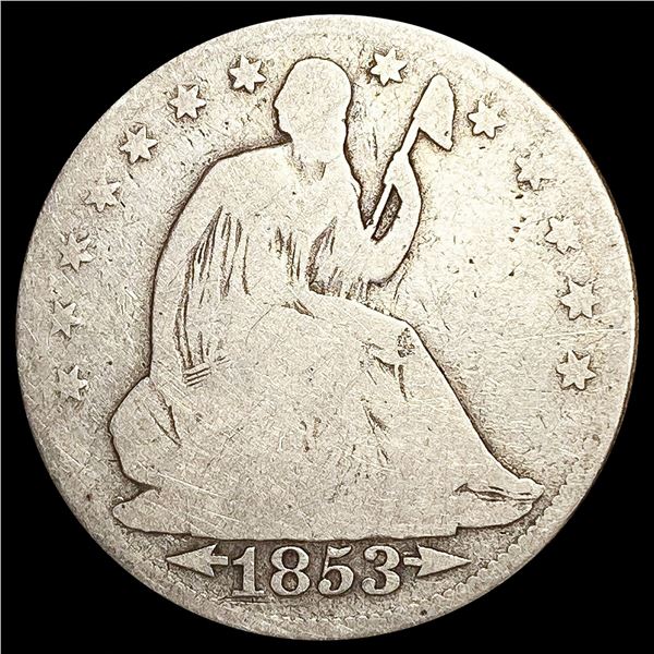 1853-O Arws & Rays Seated Liberty Half Dollar NICELY