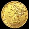 Image 1 : 1881 $5 Gold Half Eagle CLOSELY UNCIRCULATED