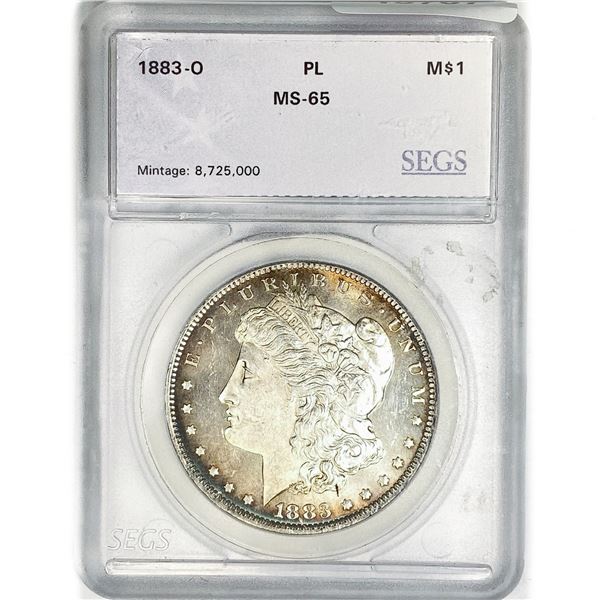 1883-O Morgan Silver Dollar SEGS MS65 PL