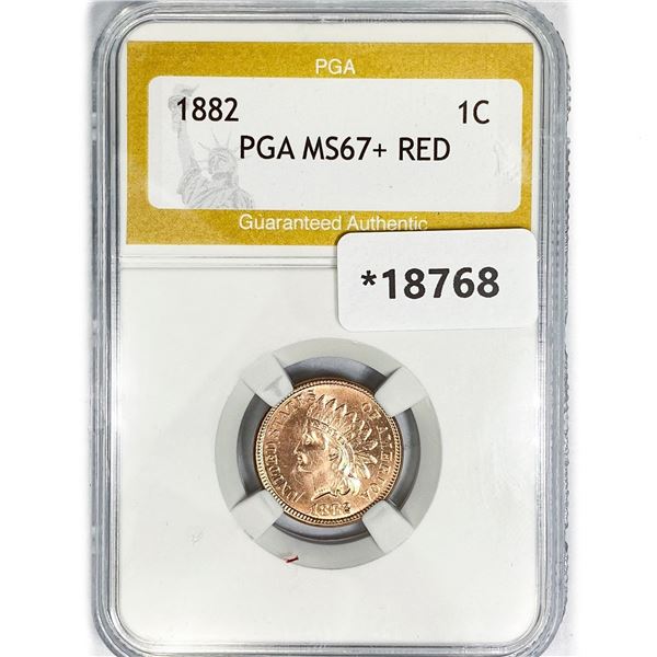 1882 Indian Head Cent PGA MS67+ RED