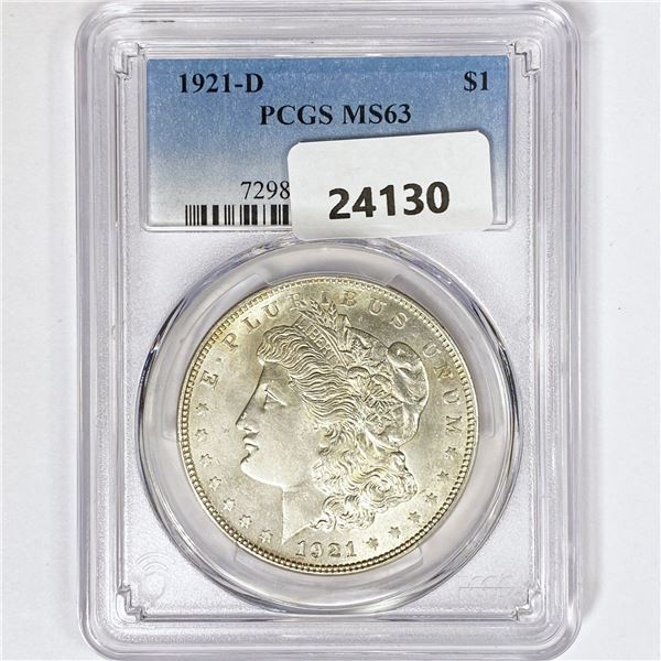 1921-D Morgan Silver Dollar PCGS MS63