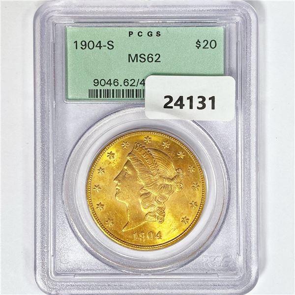 1904-S $20 Gold Double Eagle PCGS MS62
