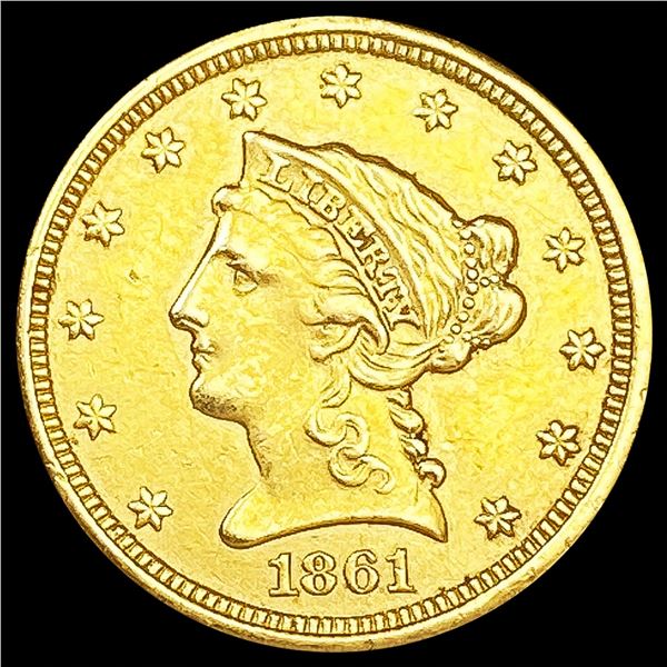 1861 $2.50 Gold Quarter Eagle CLOSELY UNCIRCULATED