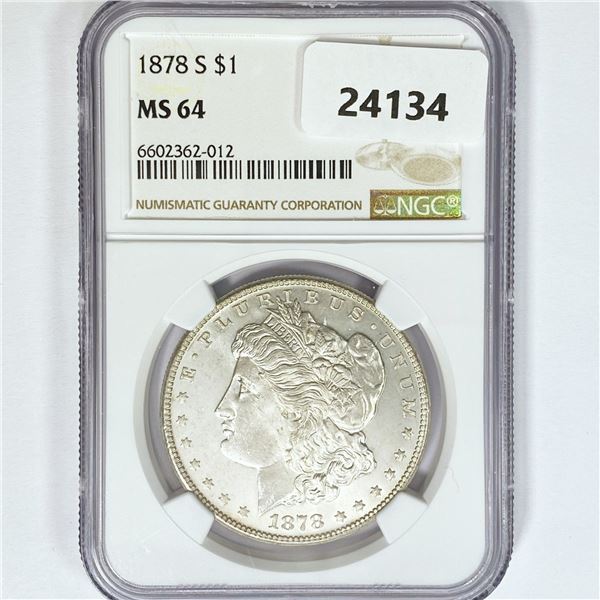 1878-S Morgan Silver Dollar NGC MS64