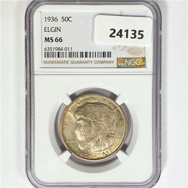1936 Elgin Half Dollar NGC MS66