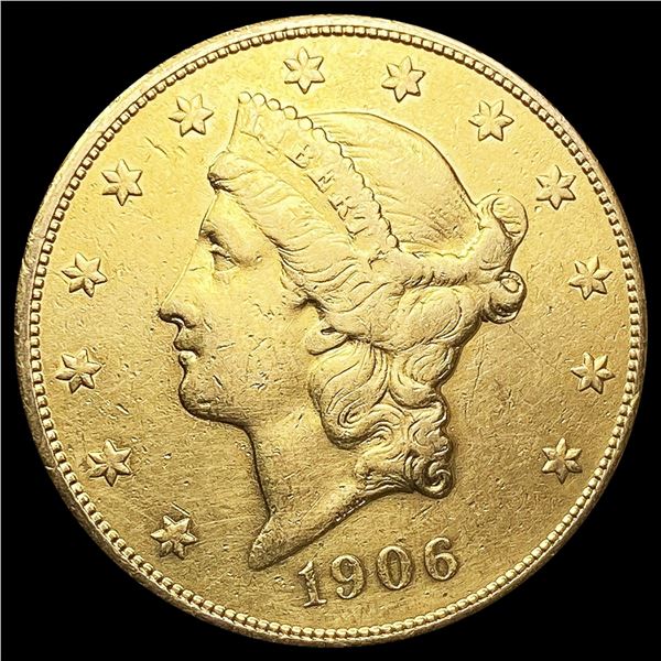 1906-S $20 Gold Double Eagle CLOSELY UNCIRCULATED