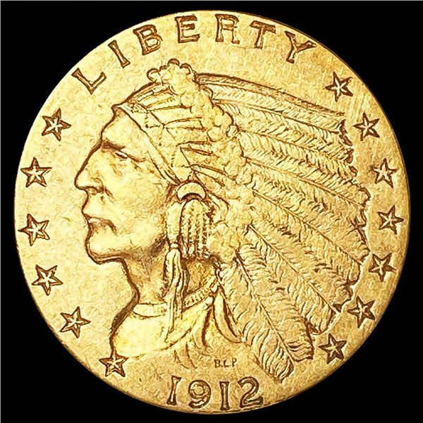 1912 $2.50 Gold Quarter Eagle CLOSELY UNCIRCULATED