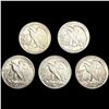 Image 2 : (5) 1940-1946 Walking Half Dollars NEARLY UNCIRCUL
