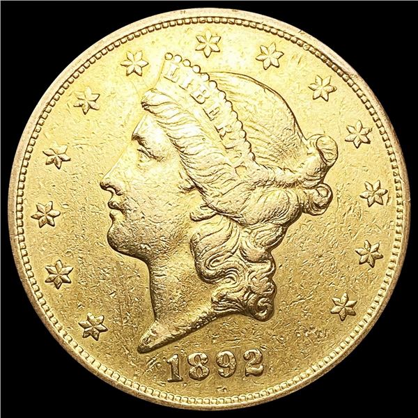 1892-S $20 Gold Double Eagle CLOSELY UNCIRCULATED