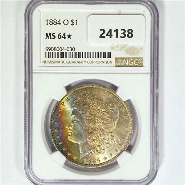 1884-O Morgan Silver Dollar NGC MS64*