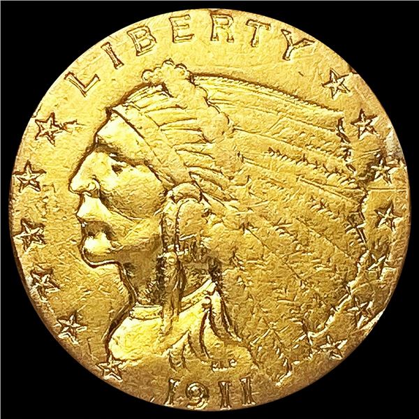 1911 $2.50 Gold Quarter Eagle LIGHTLY CIRCULATED