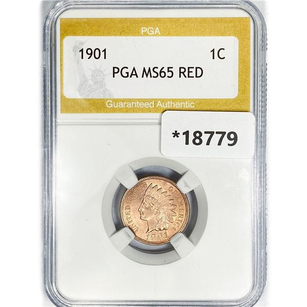 1901 Indian Head Cent PGA MS65 RED