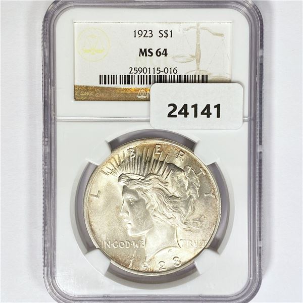 1923 Silver Peace Dollar NGC MS64