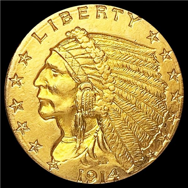 1914-D $2.50 Gold Quarter Eagle CLOSELY UNCIRCULAT
