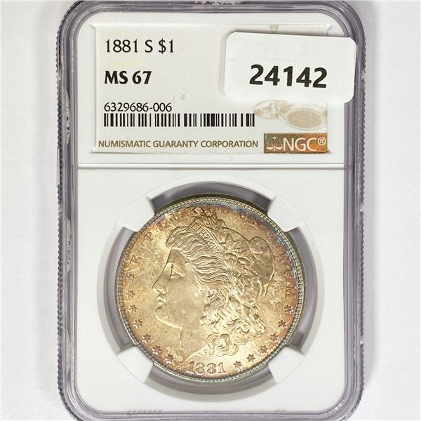 1881 Morgan Silver Dollar NGC MS67