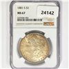 Image 1 : 1881 Morgan Silver Dollar NGC MS67