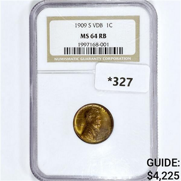 1909-S VDB Wheat Cent NGC MS64 RB