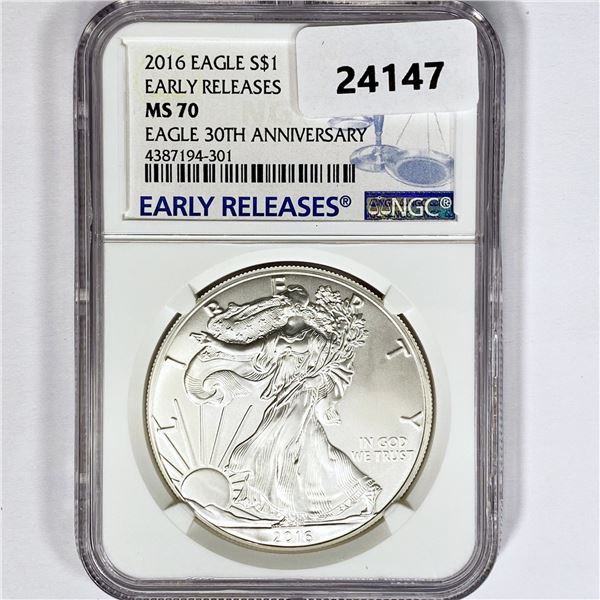 2016 American Silver Eagle NGC MS70 30th Ann
