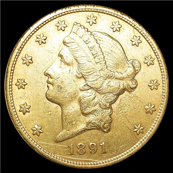 1891-S $20 Gold Double Eagle CLOSELY UNCIRCULATED