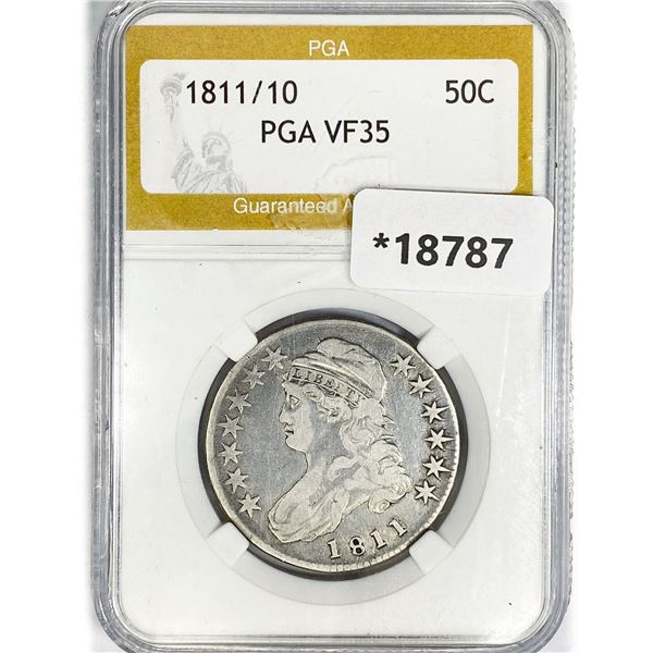 1811/10 Capped Bust Half Dollar PGA VF35