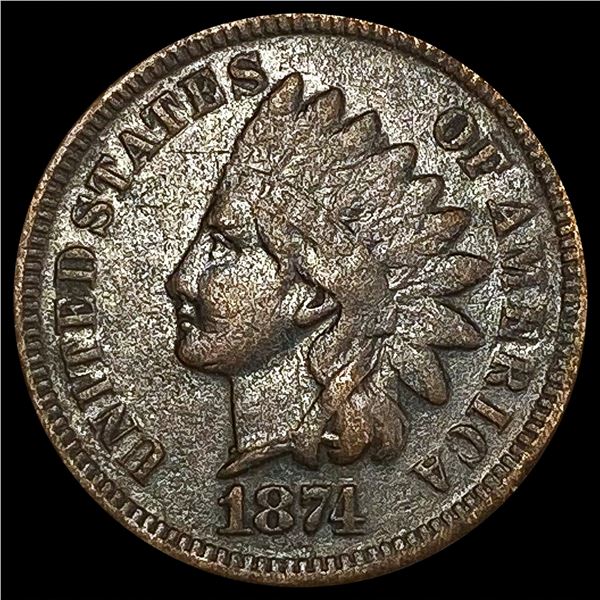 1874 Indian Head Cent NEARLY UNCIRCULATED