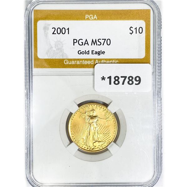 2001 $10 1/4oz American Gold Eagle PGA MS70