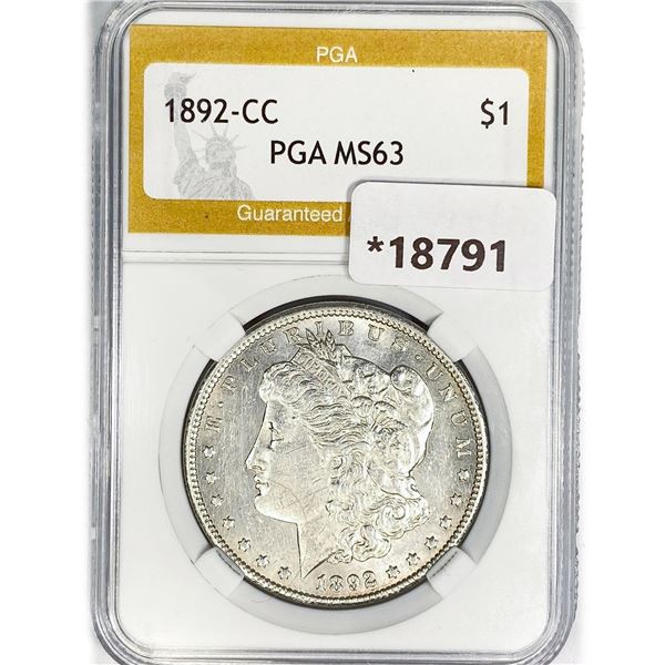 1892-CC Morgan Silver Dollar PGA MS63