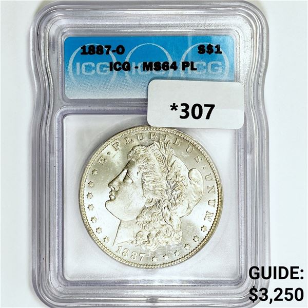 1887-O Morgan Silver Dollar ICG MS64 PL