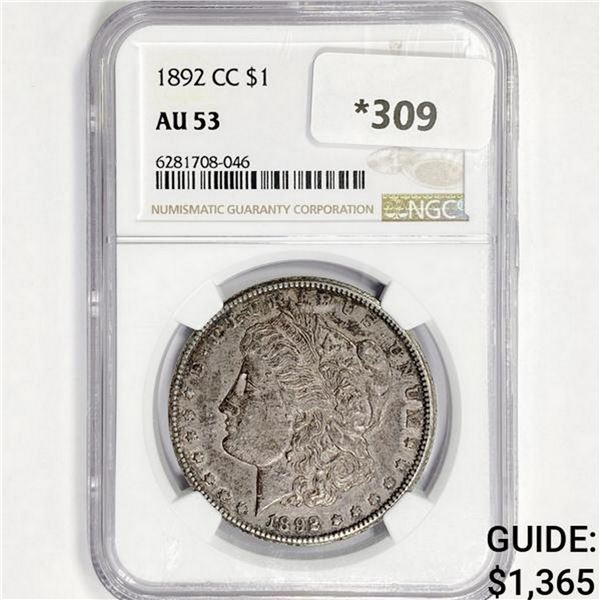1892-CC Morgan Silver Dollar NGC AU53