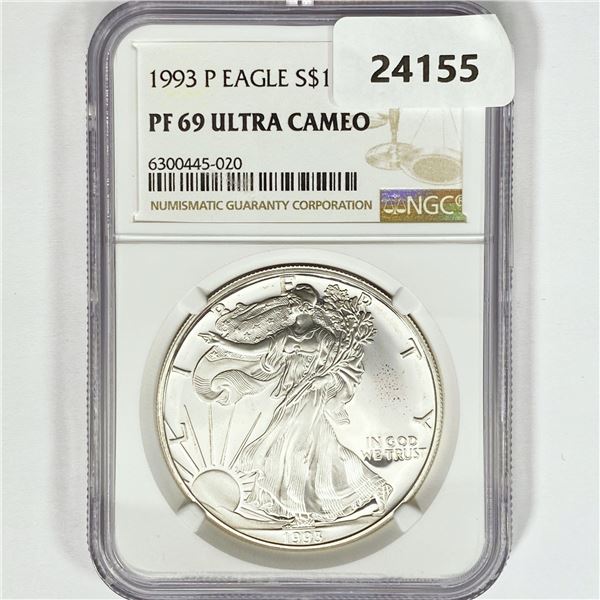 1993-P American Silver Eagle NGC PF69 UC