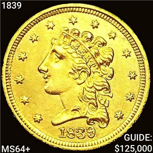1839 $2.50 Gold Quarter Eagle CHOICE BU +