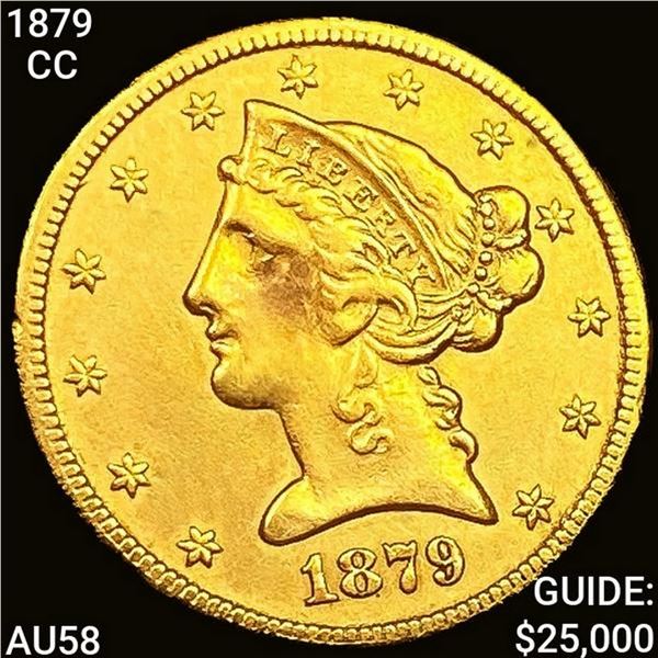 1879-CC $5 Gold Half Eagle CHOICE AU