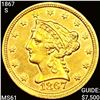 Image 1 : 1867-S $2.50 Gold Quarter Eagle UNCIRCULATED