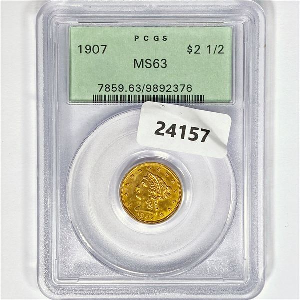 1907 $2.50 Gold Quarter Eagle PCGS MS63