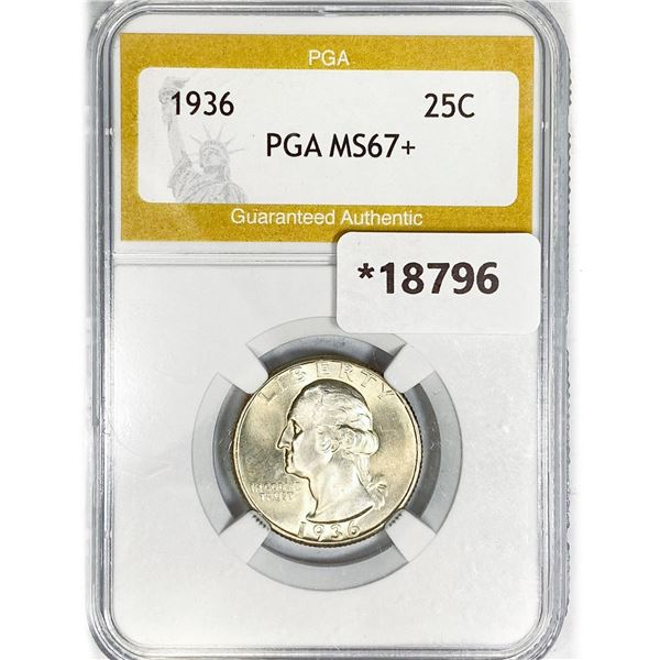 1936 Washington Silver Quarter PGA MS67+