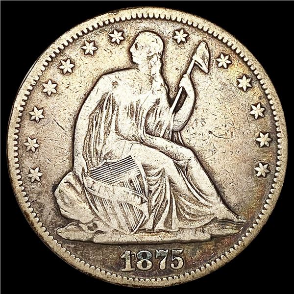 1875-CC Seated Liberty Half Dollar LIGHTLY CIRCULA