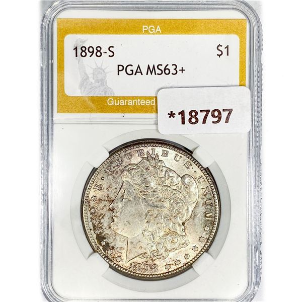 1898-S Morgan Silver Dollar PGA MS63+