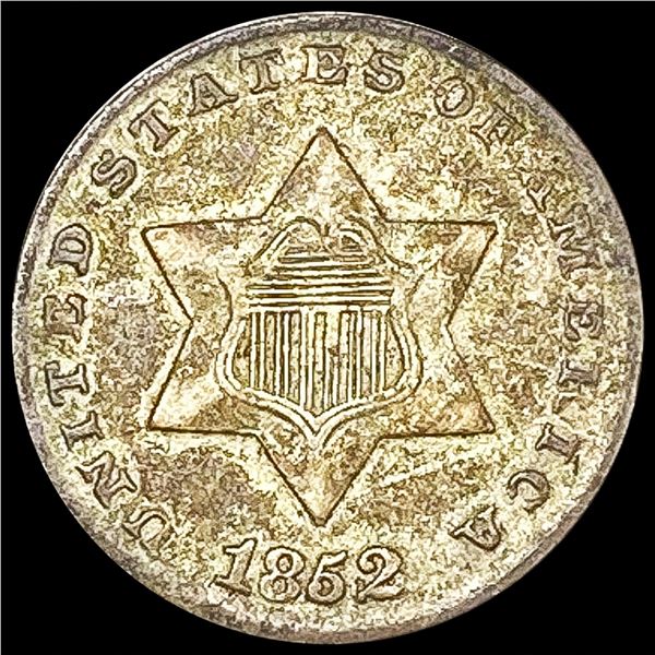 1852 Silver Three Cent NEARLY UNCIRCULATED