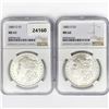 Image 1 : 1885-O, 1883-O Set (2) Morgan Dollars NGC MS62