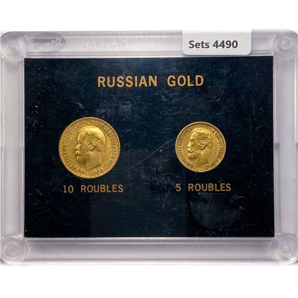 Russia .3735oz Gold 5 & 10 Roubles (2 Coins)