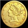 Image 1 : 1881 $5 Gold Half Eagle LIGHTLY CIRCULATED