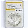 Image 1 : 1878 7TF Rev 78 Morgan Silver Dollar PGA MS63