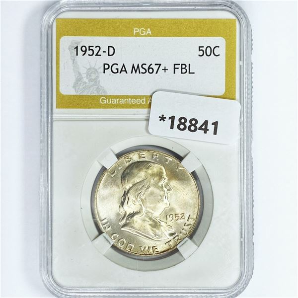 1952-D Franklin Half Dollar PGA MS67+ FBL