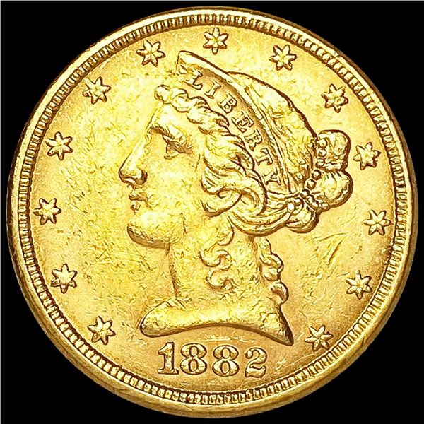 1882 $5 Gold Half Eagle UNCIRCULATED