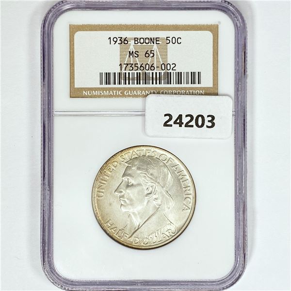 1936 Boone Half Dollar NGC MS65