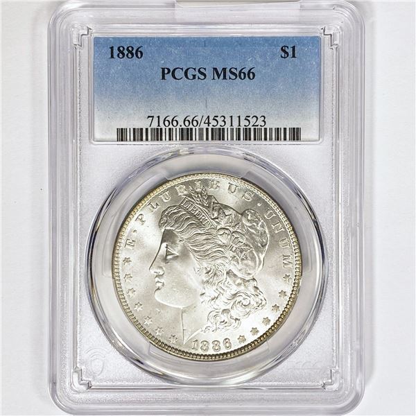 1886 Morgan Silver Dollar PCGS MS66