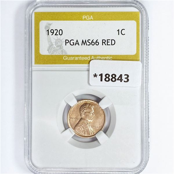 1920 Wheat Cent PGA MS66 RED