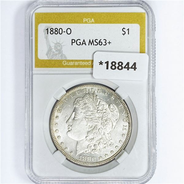 1880-O Morgan Silver Dollar PGA MS63+