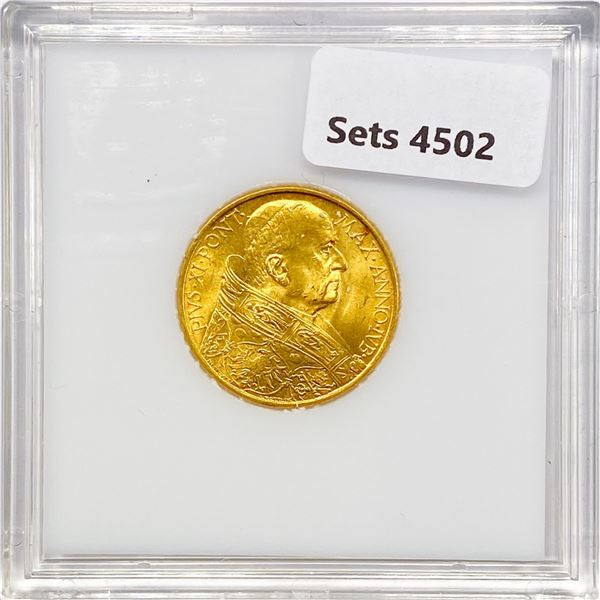 1933 Vatican .2546oz Gold 100 Lire
